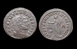 Galerius as Caesar, Follis, Sacra Moneta, Siscia Mint